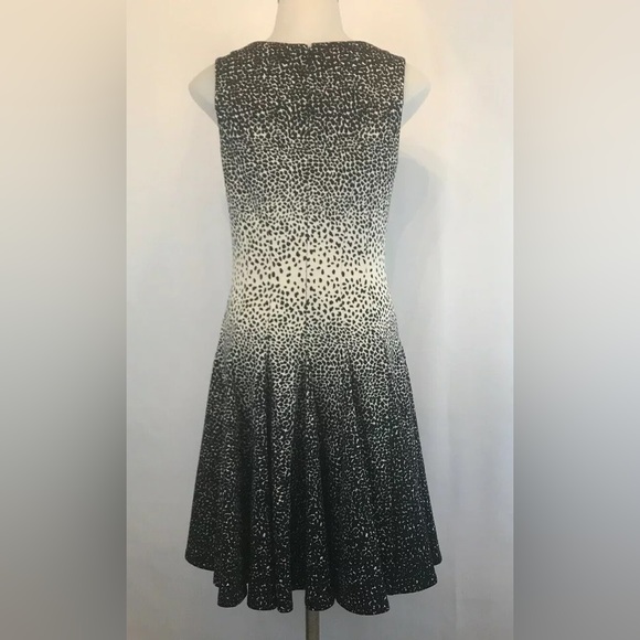 Eliza J Ponte Fit And Flare Dress Black & White - Picture 3 of 4